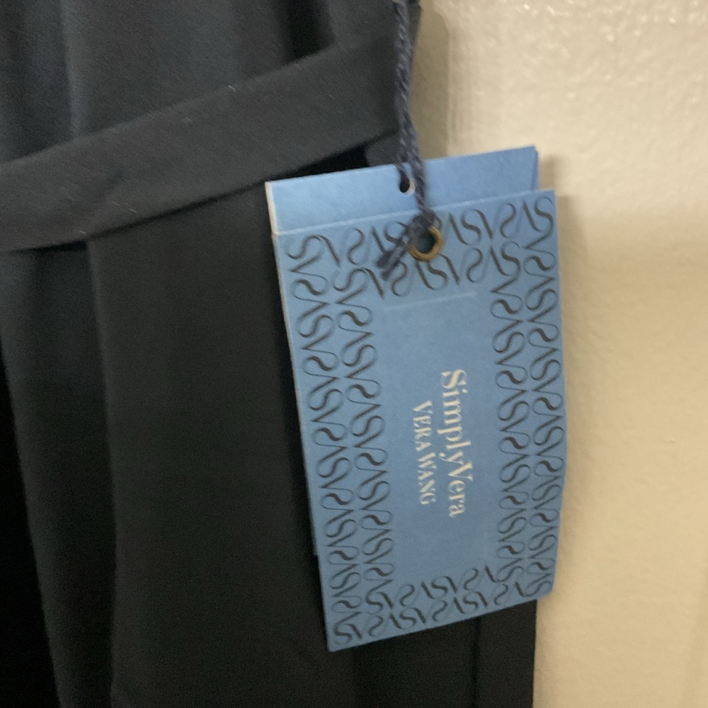 Simply Vera Vera Wang Navy and Tan Midi Dress - Picture 5 of 7